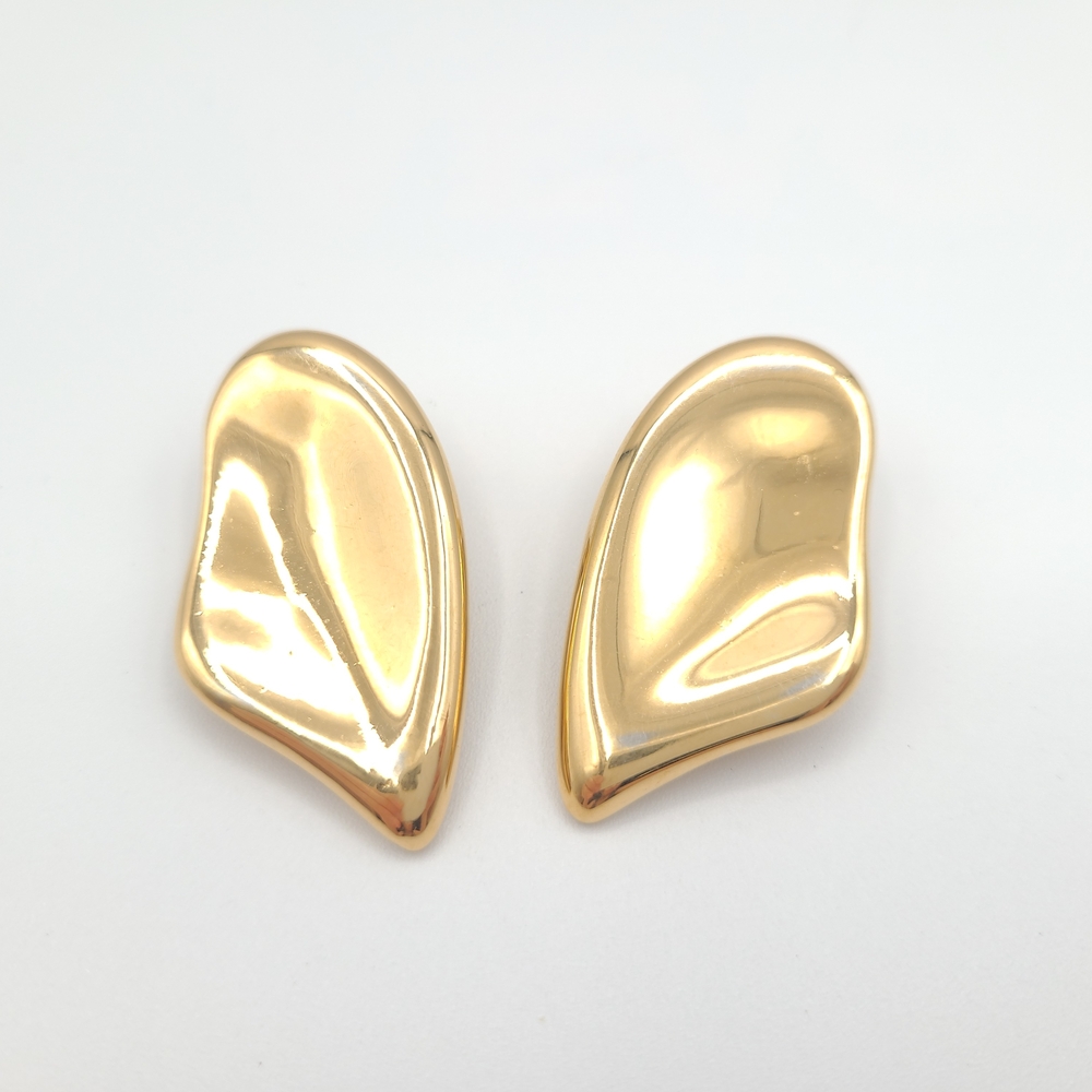 Vintage Vendome Gold Tone Clip On Earrings Sculptural Statement